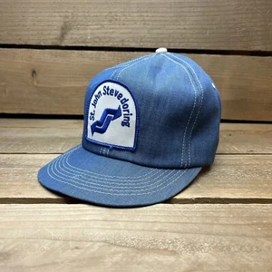 Vintage St John Stevedoring Legal Transport Patch Denim K Brand Trucker Hat Cap - Picture 1 of 8