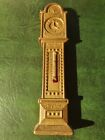 Vintage Brass Grandfather Clock With Thermometer - Reg. No. 873195 England