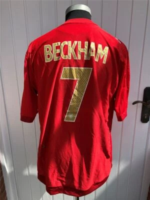 Maillot de football Umbro England #7 Beckham 2005-2006 rouge taille XL - Photo 1/3
