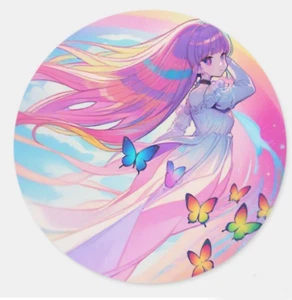 Cute girl anime stickers- set of 6 - Picture 1 of 3