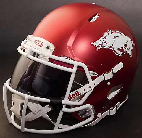 ARKANSAS RAZORBACKS NCAA Authentic GAMEDAY Football Helmet w/ OAKLEY Eye Shield Cover