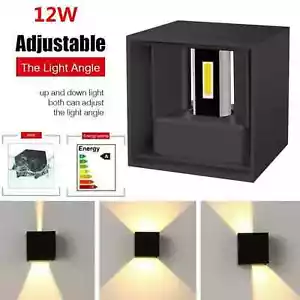 12W Modern LED Wall Light Up/Down Exterior Waterproof Outdoor Garden Lights - Picture 1 of 8
