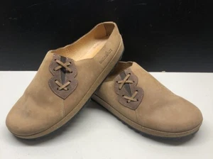 Haflinger Light Brown Suede Mules Clogs Size Womens 11 Mens 9 Cork Leather - Picture 1 of 9