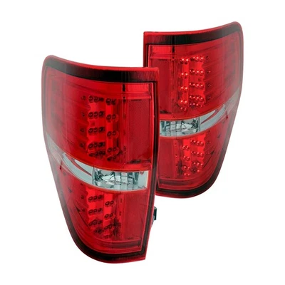 For Ford F-150 09-14 Anzo Driver & Passenger Side Chrome/Red LED Tail Lights - Imagem 1 de 4