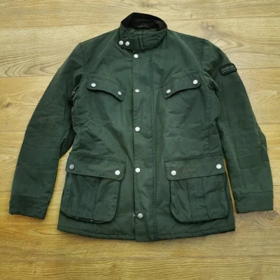 Barbour International Duke Wax Jacket Mens S Olive Country Outdoor Motorcycle - Image 1 of 4