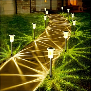 10-Pack Solar Pathway Lights - Waterproof LED for Outdoor Use (Warm White) - Picture 1 of 12