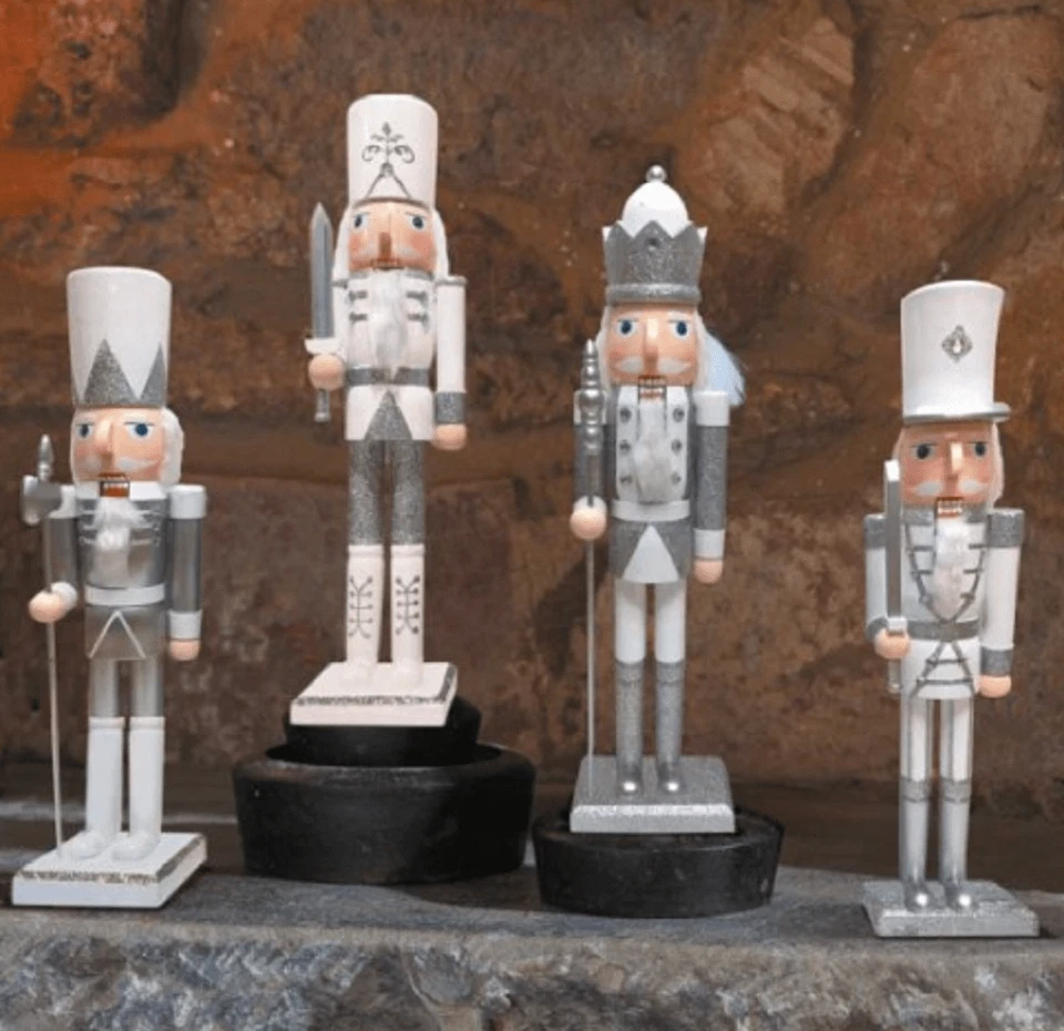 Three Kings Nutcracker Silver/White 20cm - Image 1 of 1