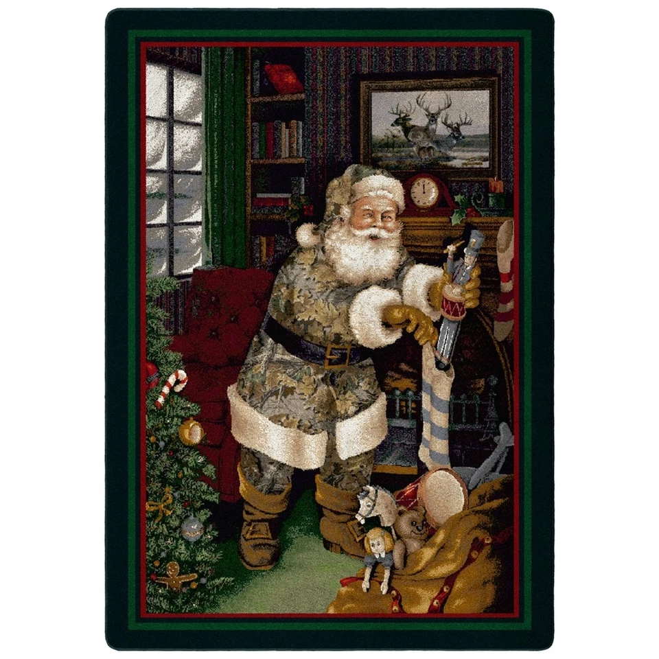 Milliken Realtree Camosanta Southern Santa Novelty Stain Resistant Rug, Multi - Image 1 of 4