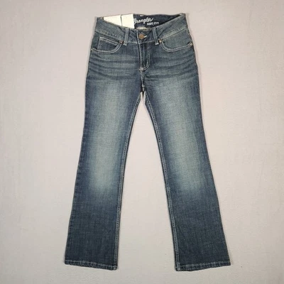 Wrangler Jeans Womens 4 Blue Bootcut Mid Rise Dark Wash Stretch Western Denim - Image 1 of 4