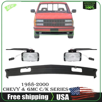 New Front Bumper Lower Valance w/ Fog Light For 1988-2000 Chevy & GMC C/K Series - Imagem 1 de 4