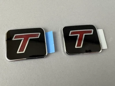 通用别克 REGAL 挡泥板徽章一对 1987 铬黑色红色金属 NOS Turbo T — 第 1/4 张图片