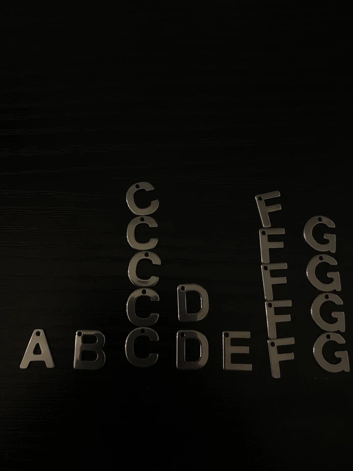 Bracelet Stainless Steel Initial A-Z Charms Beads For Craft Bracelet Making - Image 1 of 4