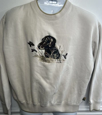 Sudadera De Colección Probada en Campo Por Outdoor Life Bordada Perro Patos Cuello Redondo L Foto 1 de 4