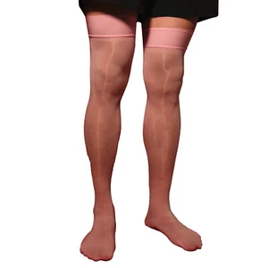 Mens Sissy Glossy See-through Sheer Thigh High Stockings Long Socks Clubwear - Picture 1 of 122
