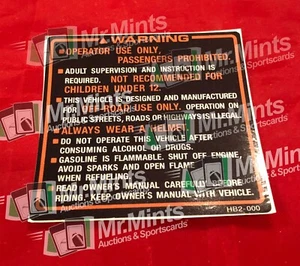 Honda Fourtrax 70 TRX70 - Front Fender Warning Decal Reproduction 87504-HB2-000 - Picture 1 of 3