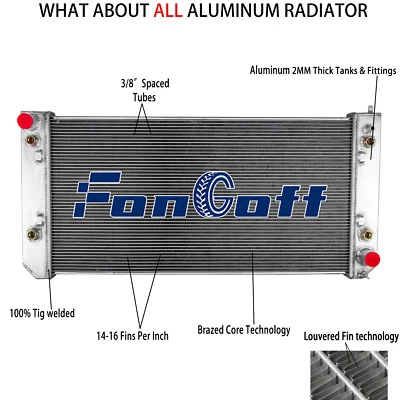 3-Row Core Radiator For 2003-2007 Chevrolet GMC C4500 C5500 C6500 Kodiak Topkick - Image 1 of 4