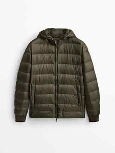 New Massimo Dutti Quilted Down Puffer Jacket Hood S Lightweight 3402/230 coat - Picture 1 of 4