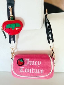 NWT Juicy Couture Sweet N FR Flap Shoulder Bag crossbody pink strawberry pouch - Picture 1 of 6