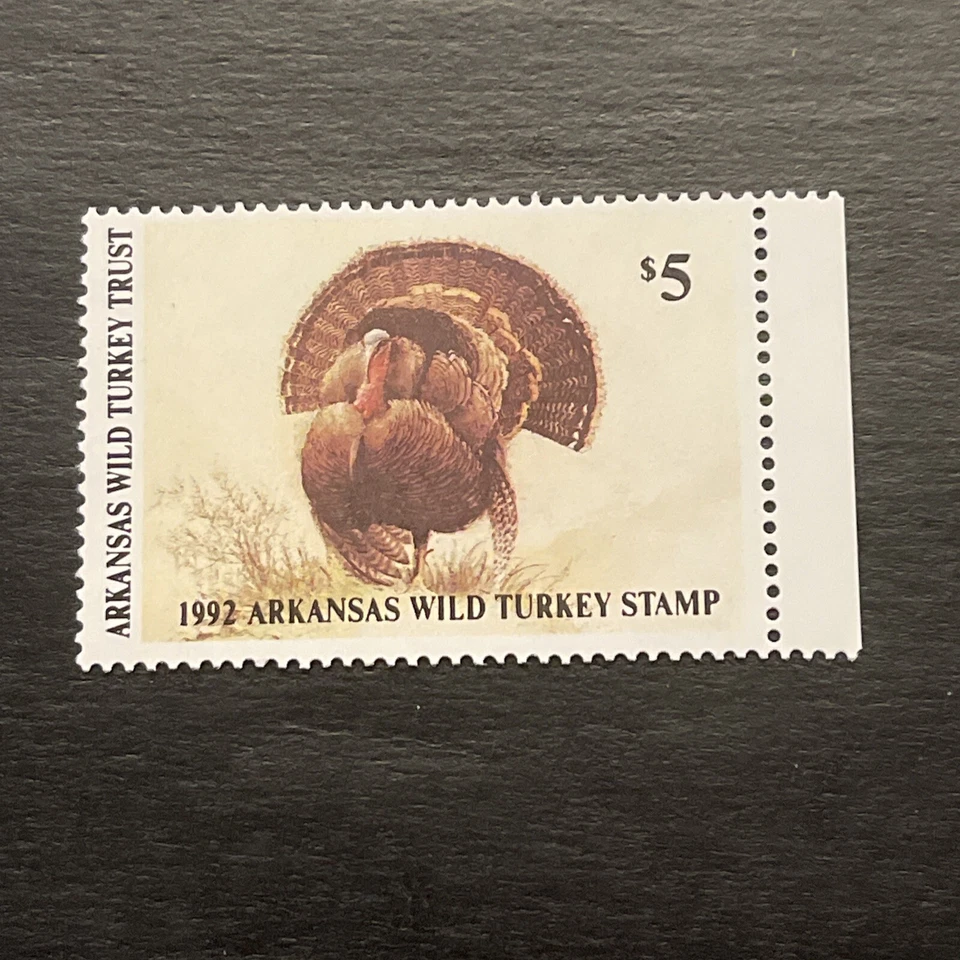 U.S.-1992 Arkansas Wild Turkey $5…..Stamp MNH - Image 1 of 2