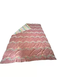 Vintage Rare FLORAL JAPANESE BLANKET HEAVY Hand Stiched 88.5X6 Double Sided - Picture 1 of 9