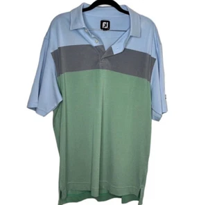 FootJoy Striped Colorblock Golf Polo Shirt Sz L Embroidery On Sleeve  - Picture 1 of 5