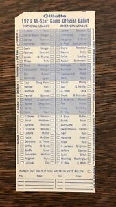 1976 MLB All Star Game Ballot NrMt Unpunched Unused