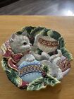 Fitz and Floyd Ensential Kristmas Kitty Cat With Christmas Balls Serving Plate 