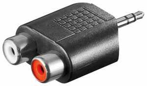 Audio Adapter Klinke Cinch Klinkenstecker 3,5 mm auf 2x Cinch Buchse rot weiss - Bild 1 von 1