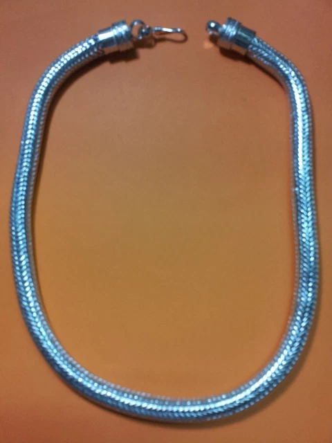  collana bagno argento indiano  OLTRE 210 gr INDIAN SILVER snake necklace 50 CM - Immagine 1 di 1
