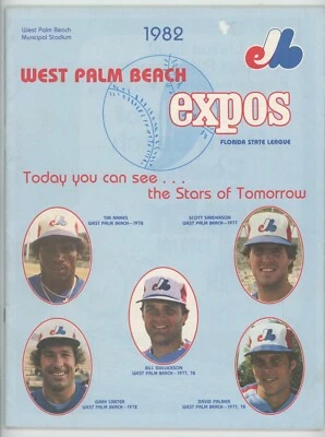 1982 West Palm Beach Expos Minor League Baseball Program & Scorecard - 40 pages - Image 1 of 3