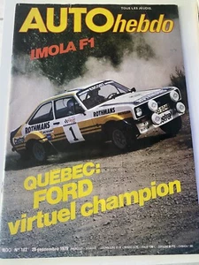 AUTO HEBDO N 182 20/09/1979. S.O.S Aurora/ Tour Auto/ Critérium du Québec - Picture 1 of 1