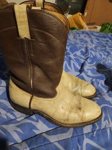 Acme beige exotic skin boots 10D - Picture 1 of 9