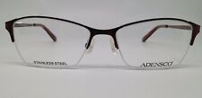 Adensco AD208 Brown 0DC4 Semi Rim Metal Eyeglasses Frame 53-16-135 New RX