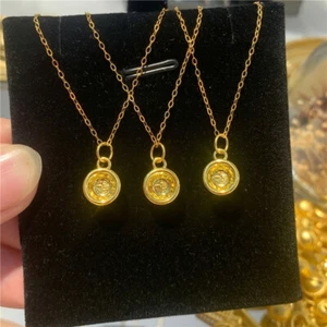 Pure 24K Yellow Gold Pendant 3D Hard Gold Golden Bowl Small Pendant Charms 1pcs - Picture 1 of 7