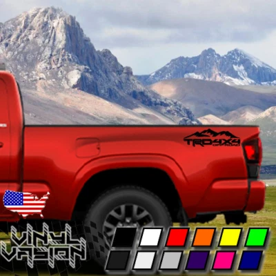 2x TRD 4X4 OffRoad Bedside Vinyl Decal Sticker for Toyota Tacoma Tundra Foto 1 de 3
