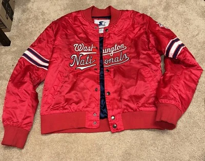 Chaqueta de béisbol Starters Washington Nationals talla juvenil grande Foto 1 de 4