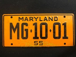 1953-54 General Mills Wheaties Tin Mini Bicycle License Plate - Maryland - Picture 1 of 2