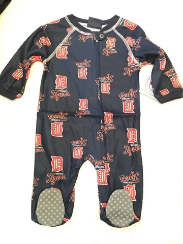Detroit Tigers New Born 12 Month Pajama Coverall Outfit . MLB Baseball NWT Gift Cover