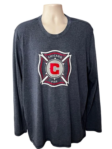 Adidas Aeroknit Blue Chicago Fire MLS Vintage Long Sleeve Crewneck Shirt 2XL Cover