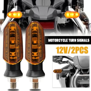 Motorcycle LED Turn Signals Blinker Running Light Amber Indicators For Dirt Bike - Picture 1 of 10