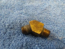 Brass 45° Street Elbow 1/4" FPT X 1/4" MPT Yellow Brass with 1/4" Short Nipple