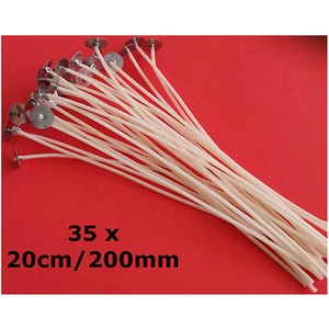 35 Pcs Pre Waxed Wicks with Tab 200 mm/ 20cm long for Candle Making High Quality - Picture 1 of 2