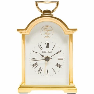 Seiko Paxton Gold Metal Carriage Mantel Alarm Clock, 11cm - Picture 1 of 4