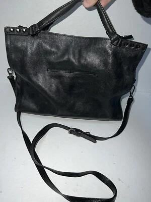 Bandolera C&C California Cartera de Cuero Bolso de Hombro Negro Detalle de Tachuelas Foto 1 de 4