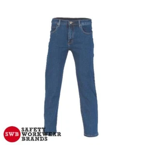 DNC Workwear Mens Cotton Denim Work Jeans Pants Blue Tradie Casual New 3317 - Picture 1 of 2