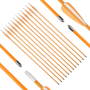 12pcs 28" Fiberglass Arrows for Children Hunting Target Practice Shoot Kid Game - Picture 1 of 8