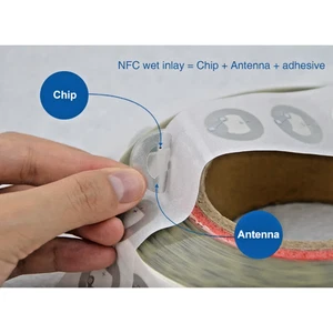5000 NFC Wet Inlay Tags - 18mm, NTAG215, RFID kompatibel, rund, 18mm Chip - Bild 1 von 5