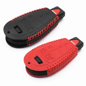 2Pcs Black Red Leather For Dodge Grand Caravan Chrysler Town&Country 6 Buttons - Picture 1 of 6