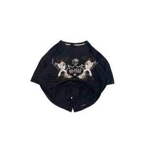 NO FEAR Graphic T-Shirt Short Sleeve Skull Print Black Mens L - Picture 1 of 9