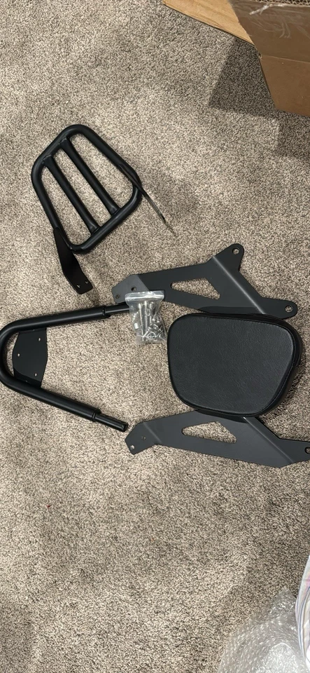 Detachable Backrest Sissy Bar Replacement for Yamaha Bolt Rear with Luggage Rack - Image 1 of 4